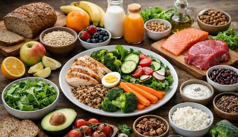 Aliments courants d'une alimentation équilibrée pour la santé masculine